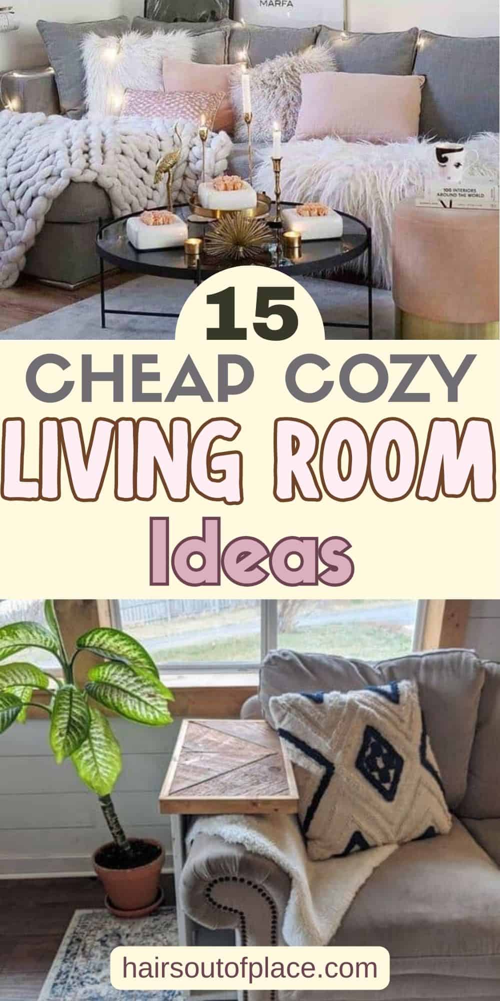 15 Cozy Living Room Ideas on a Budget Pinterest pin