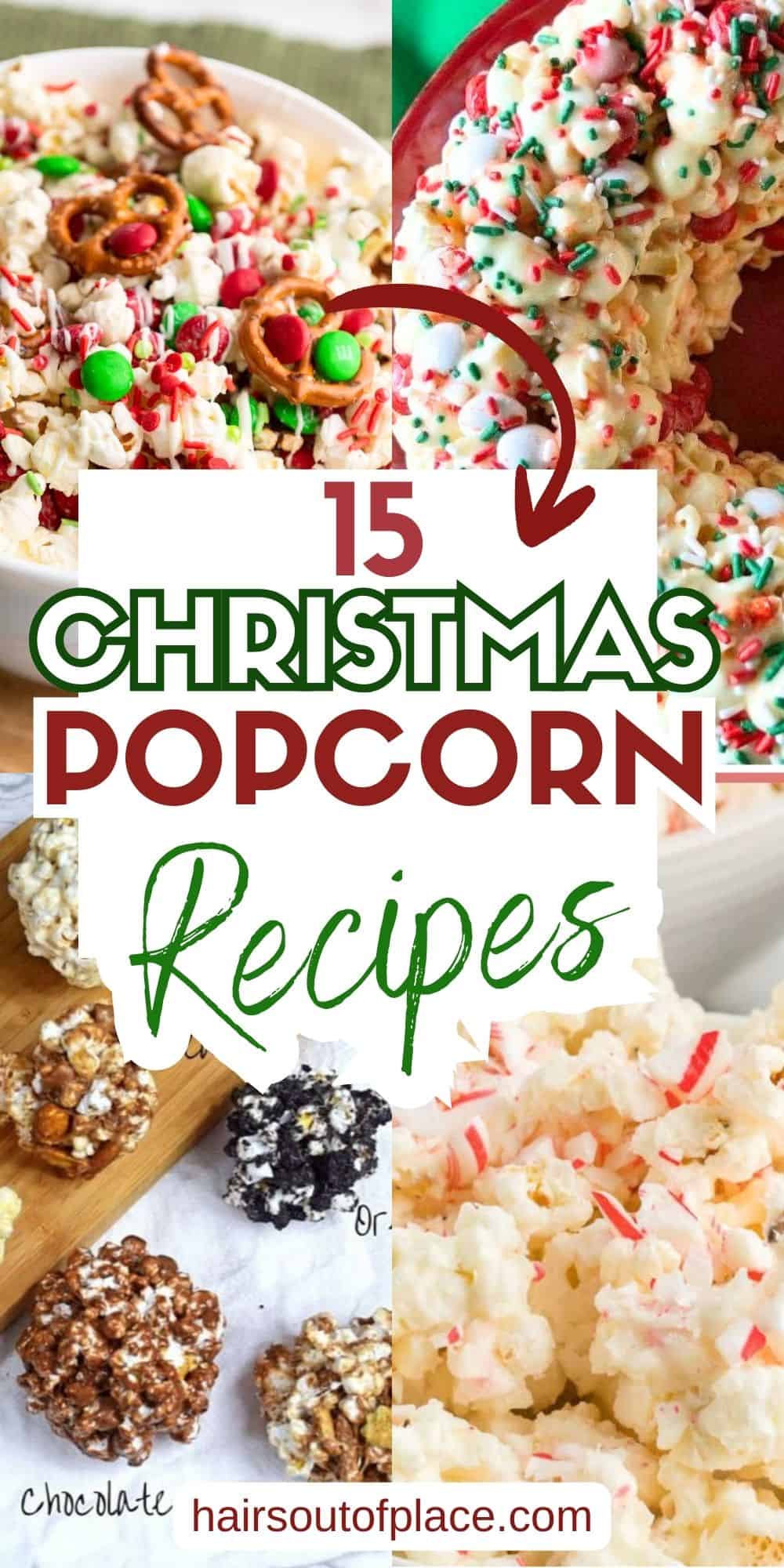 15 Chistmas Popcorn Recipes Pinterest pin