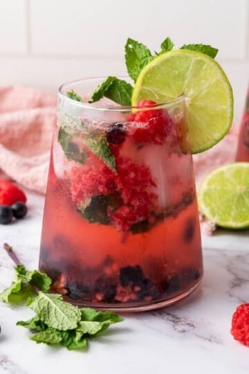 Blueberry Raspberry Mint Mocktail