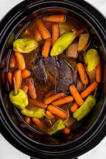 Crock Pot Mississippi Pot Roast with Veggies