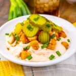 Nashville Hot Chicken Dip on a white plate
