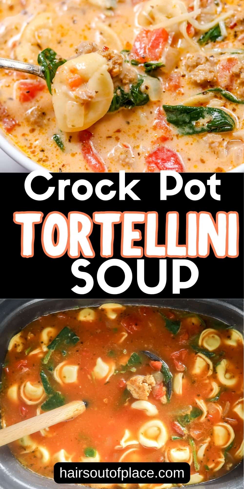 Italian tortellini soup pin for pinterest