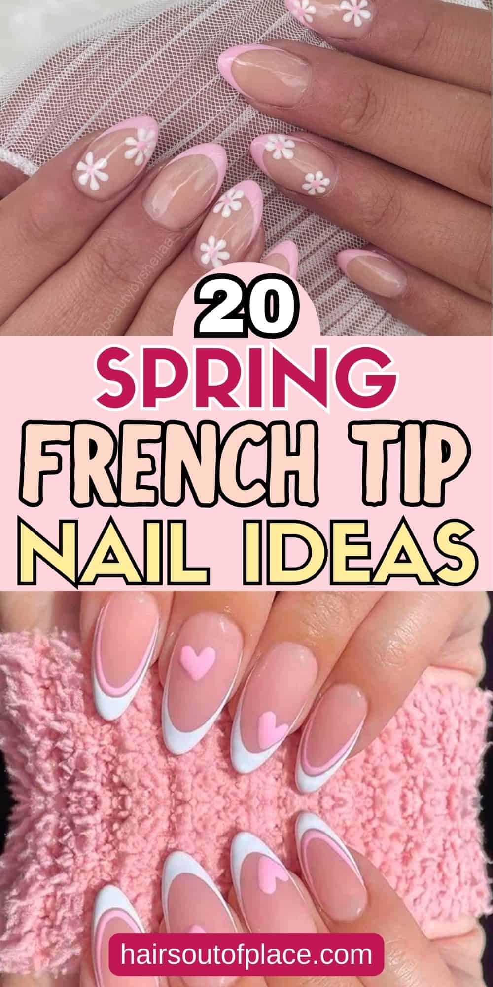 20 Spring French Tip Nails Pinterest pin