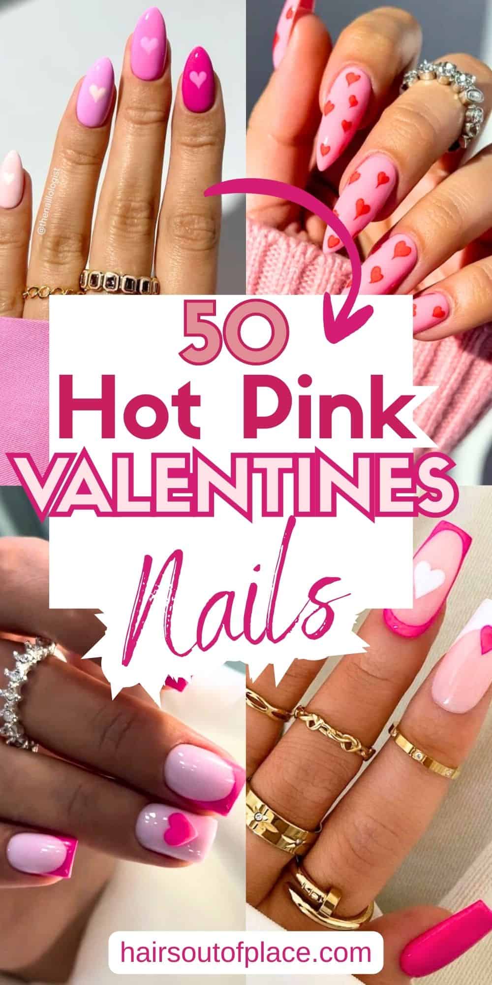 25 Hot Pink Valentines Nails Pinterest pin
