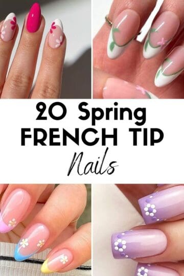 20 Spring French Tip Nails HOOP Post Collage