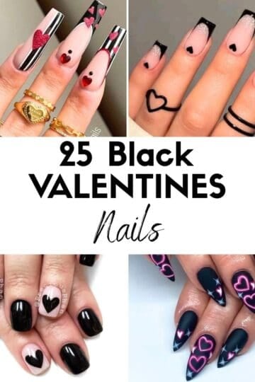 25 Black Valentines Nails HOOP Post Collage