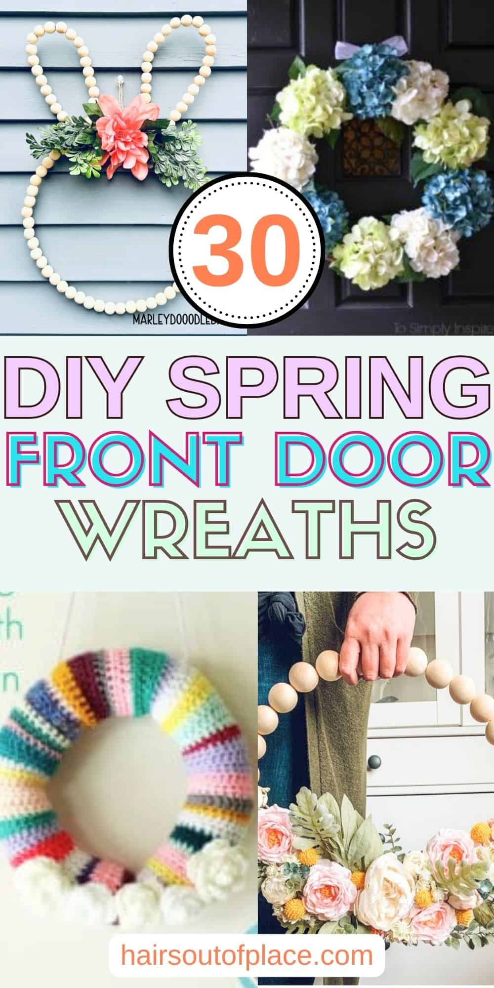 30 DIY Spring Front Door Wreaths Pinterest pin