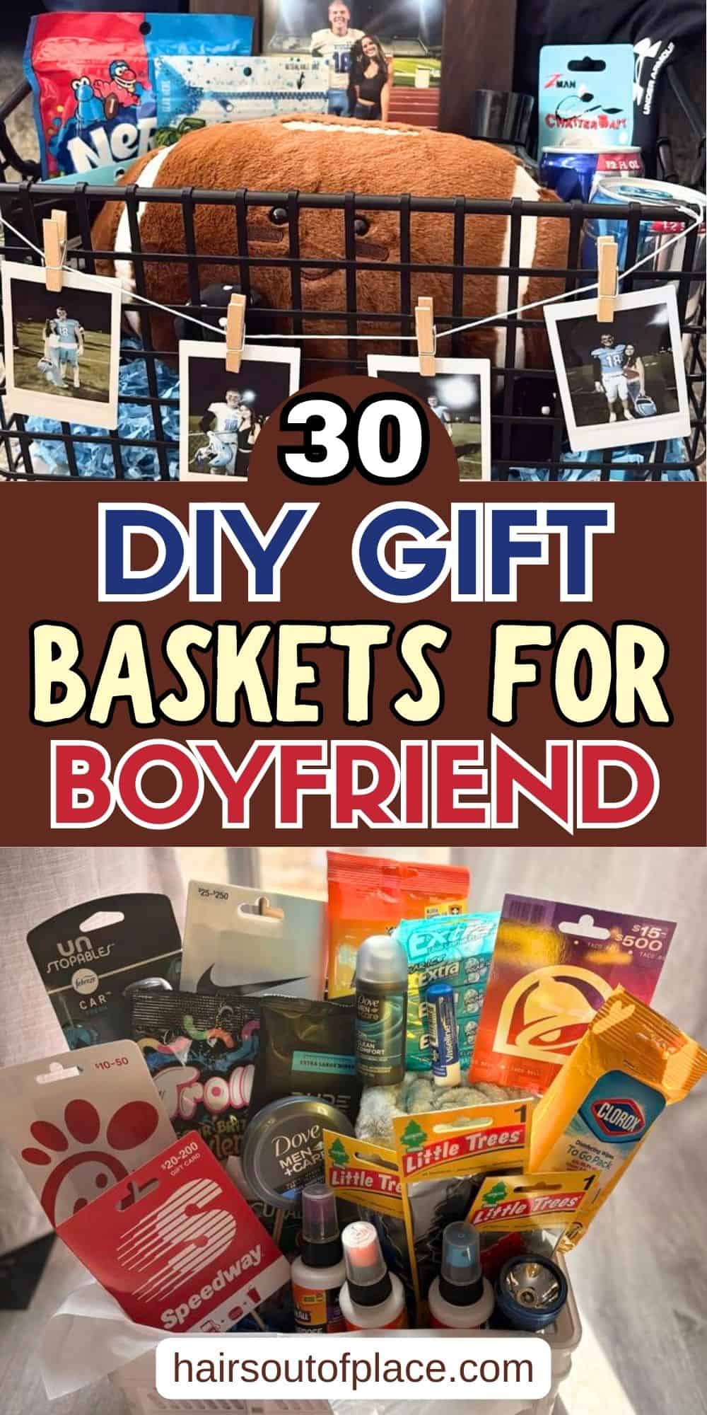 25 DIY Gift Baskets for Boyfriend Pinterest pin