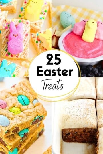 Collage featuring images of Easter themed treats