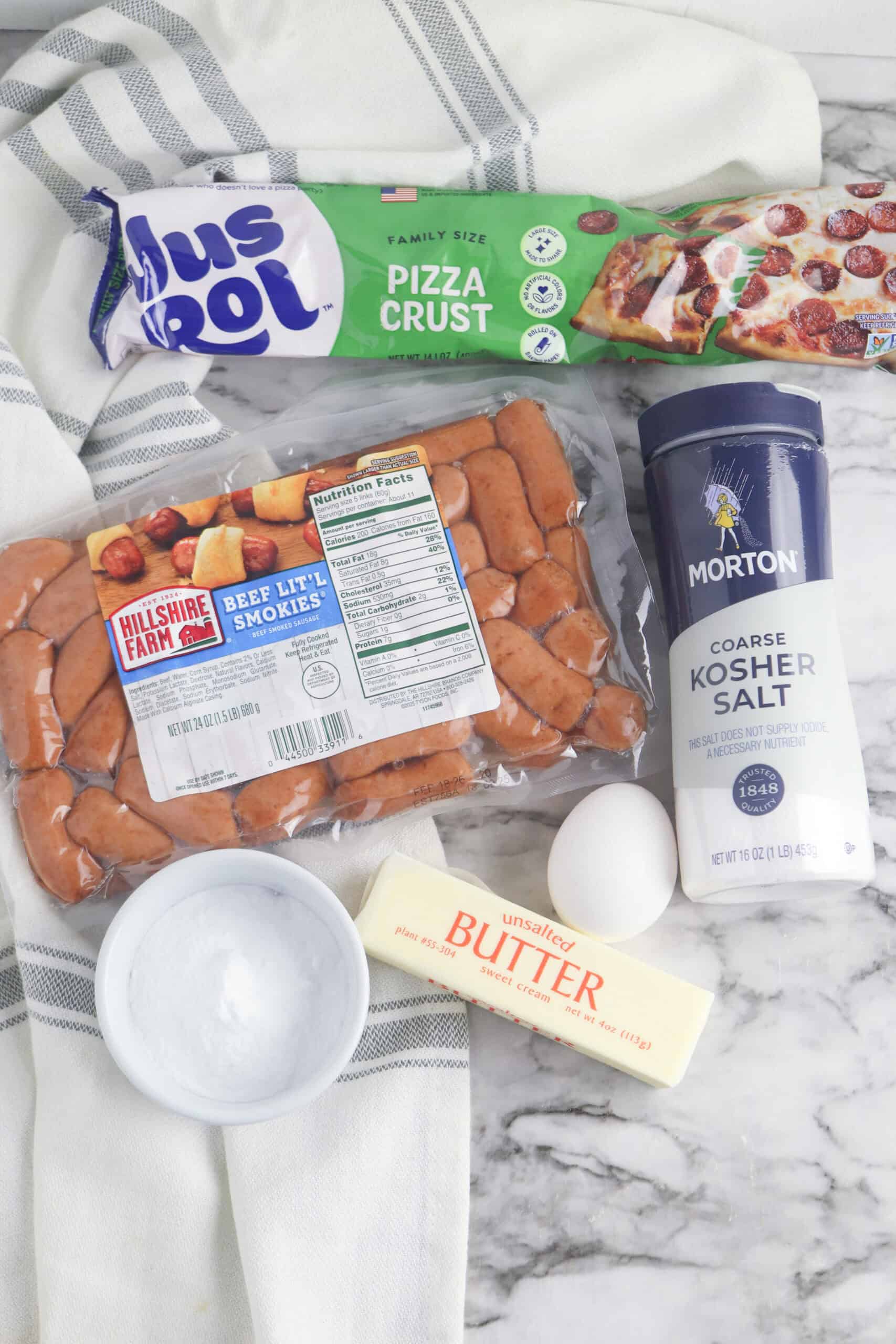ingredients to make mini pretzels dogs