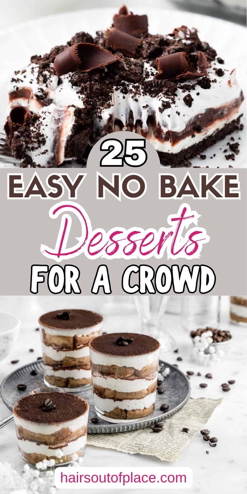 25 Easy No Bake Desserts for a Crowd Pinterest pin