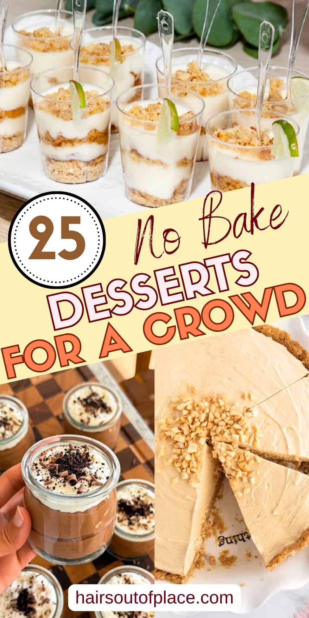 25 Easy No Bake Desserts for a Crowd Pinterest pin