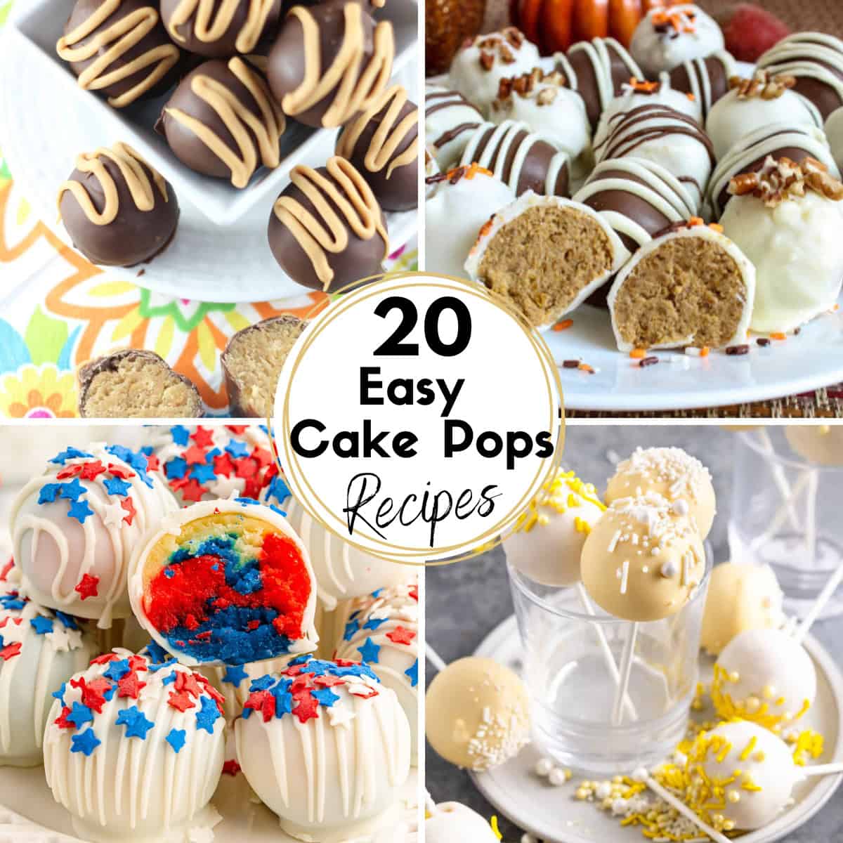 20 Easy Cake Pops Recipes for Beginners HOOP Collage Images
