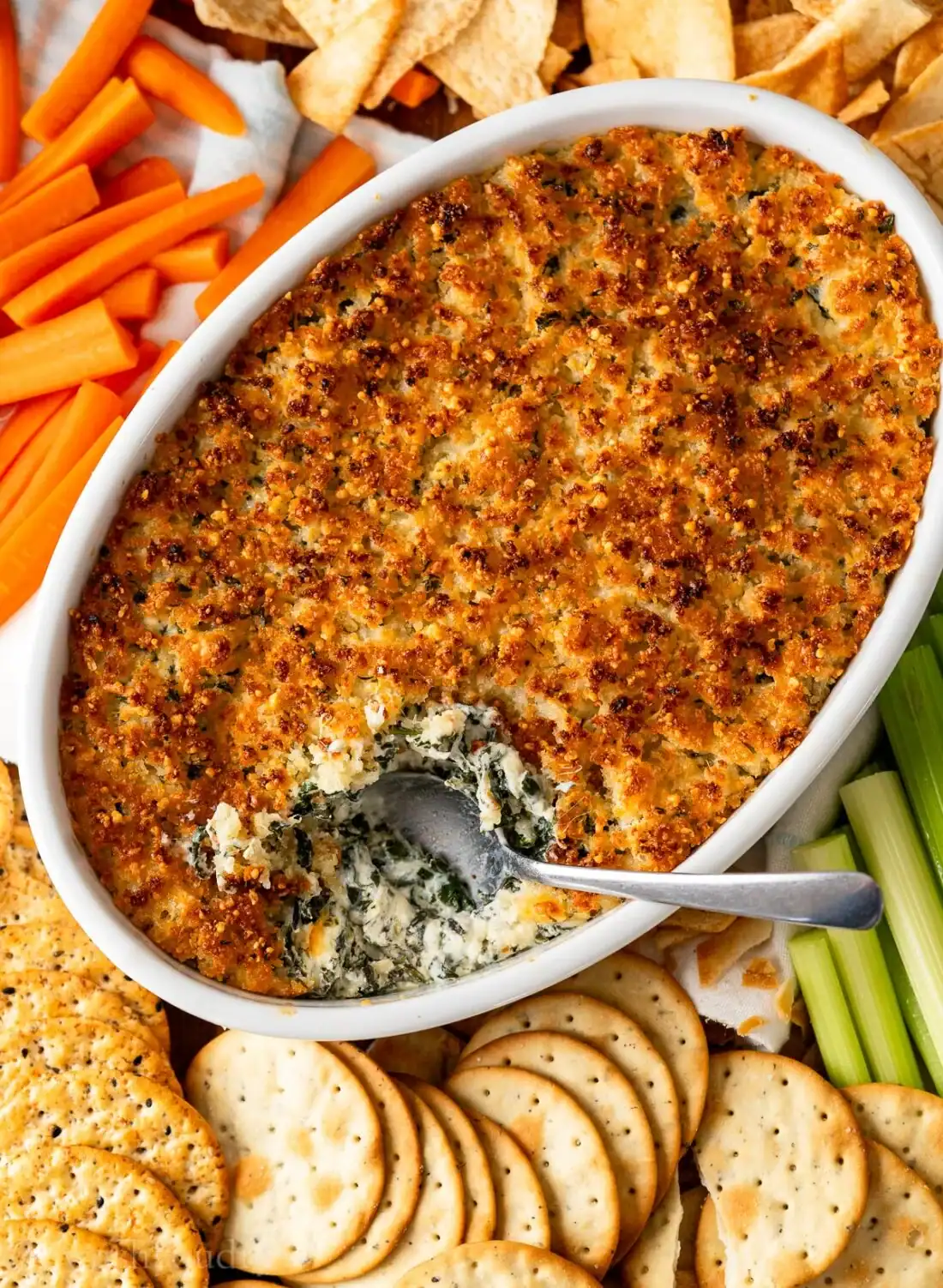 Parmesan Crusted Spinach Dip