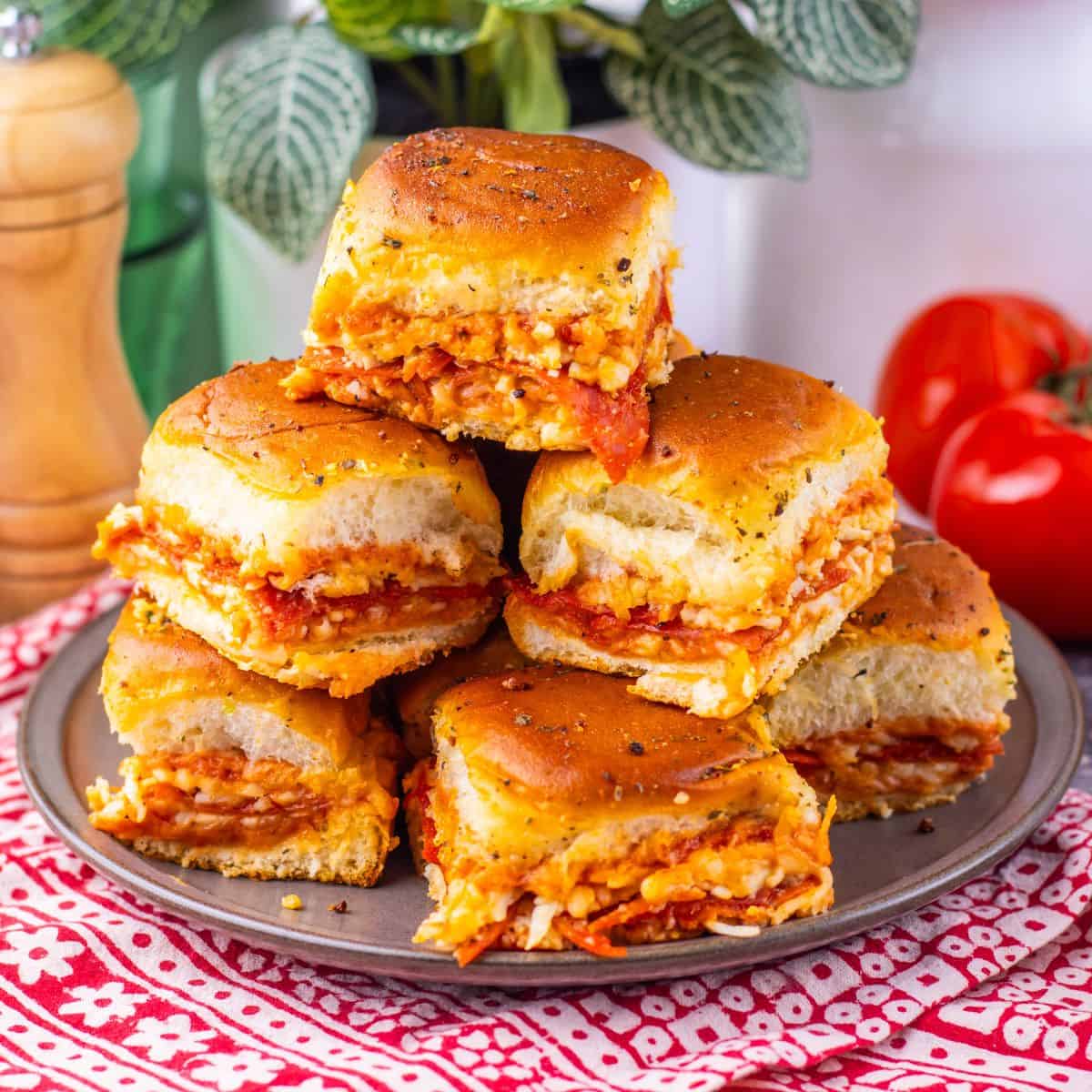 Pizza Sliders with Hawaiian Rolls