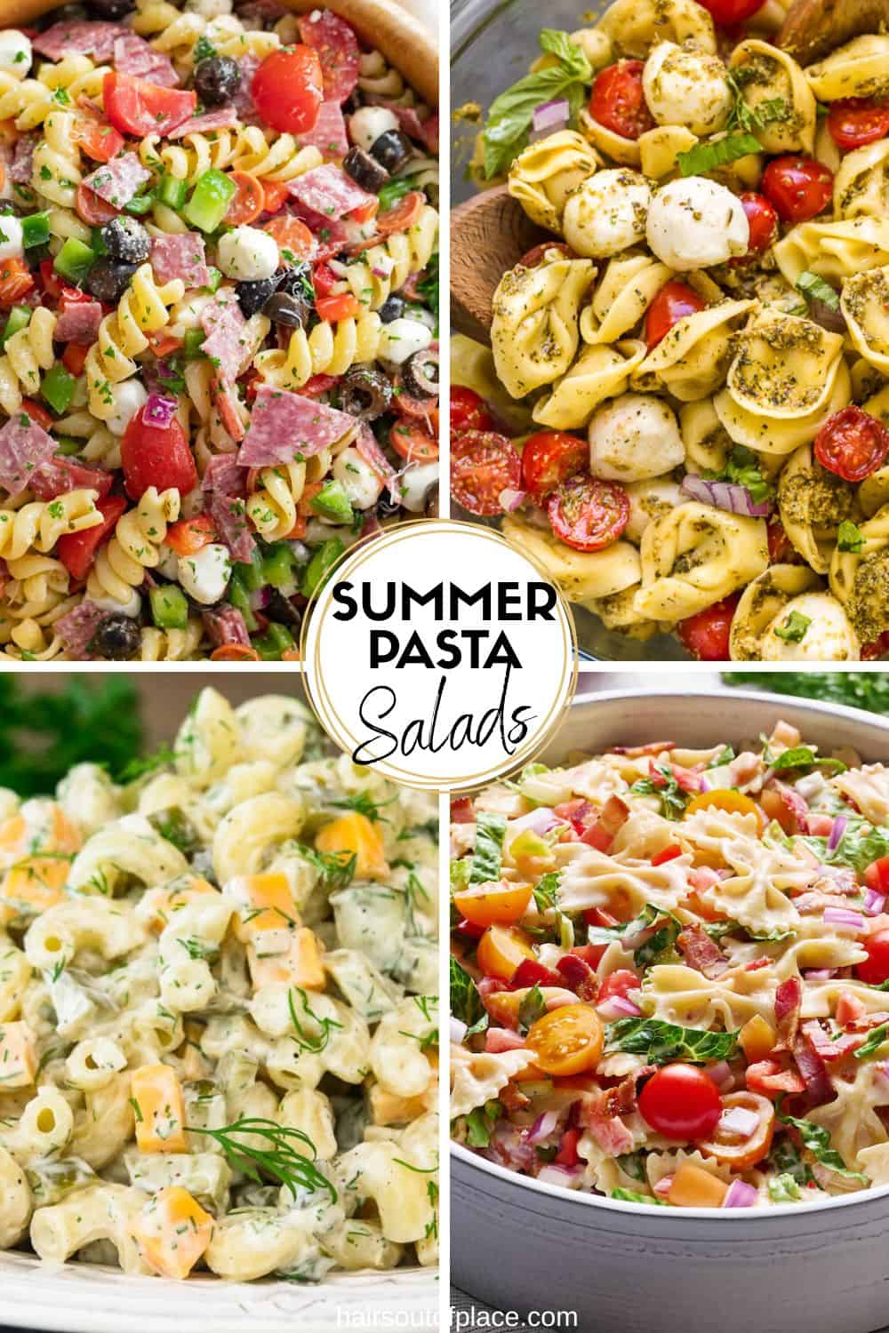 summer salads with pasta collage of recipes