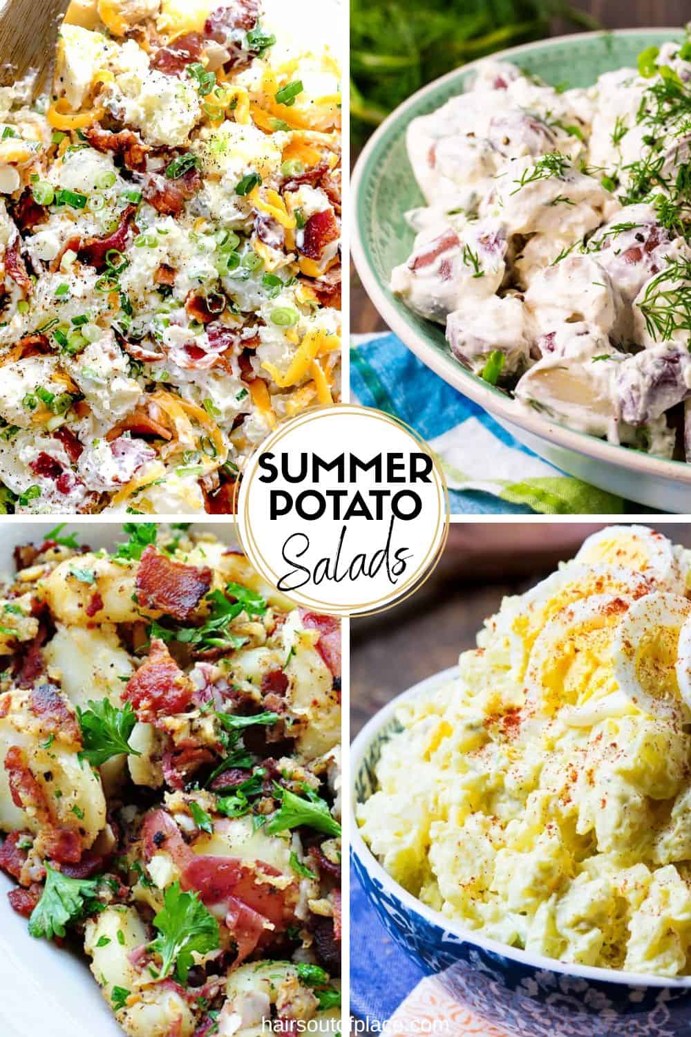 summer potato salads for bbq collage of recipes