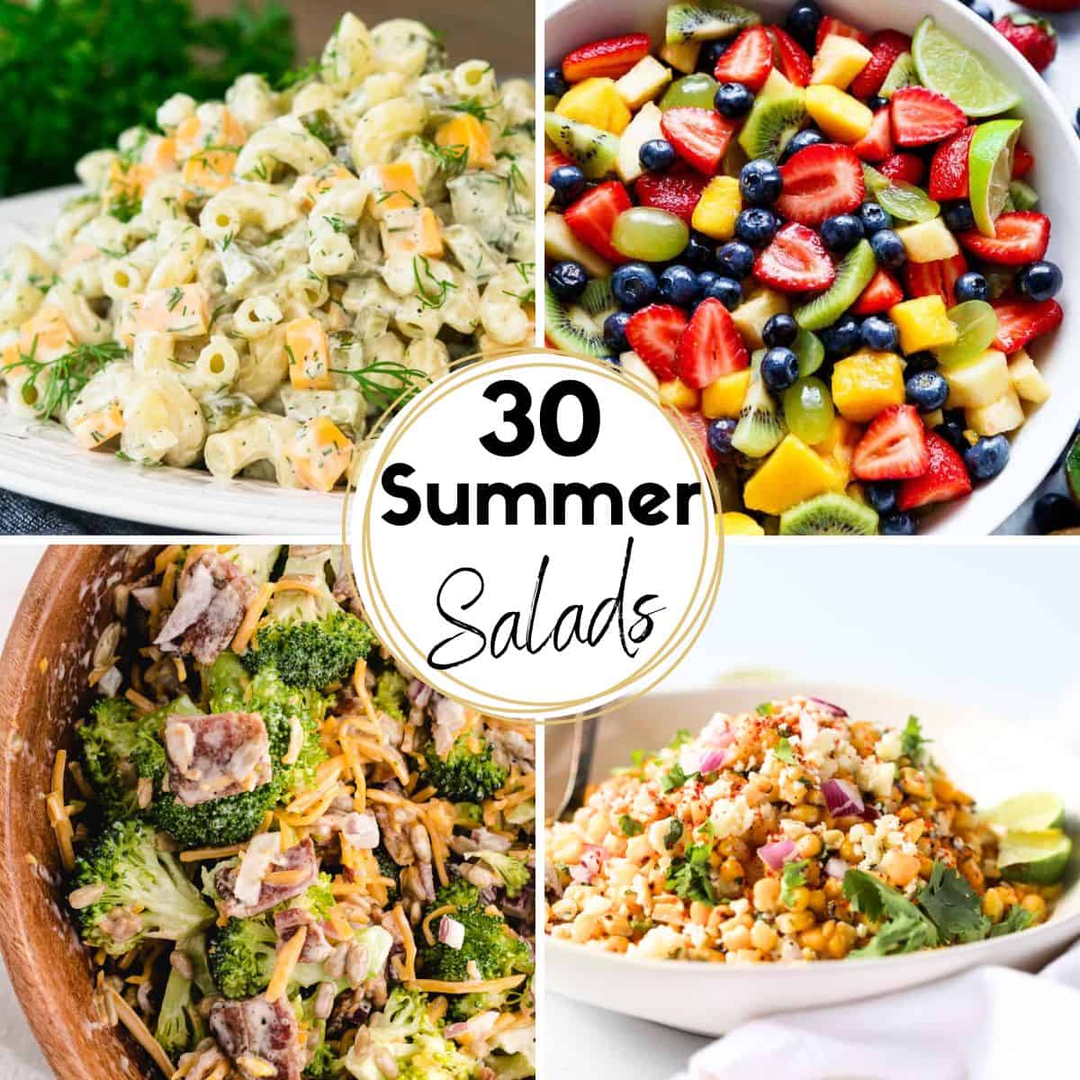 summer salads for bbq collage of recipes