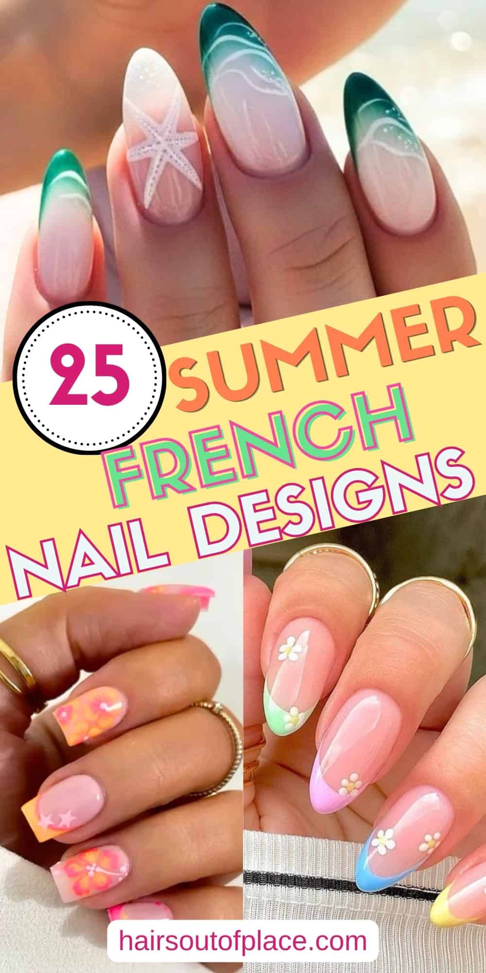 25 Summer French Nails Designs Pinterest pin