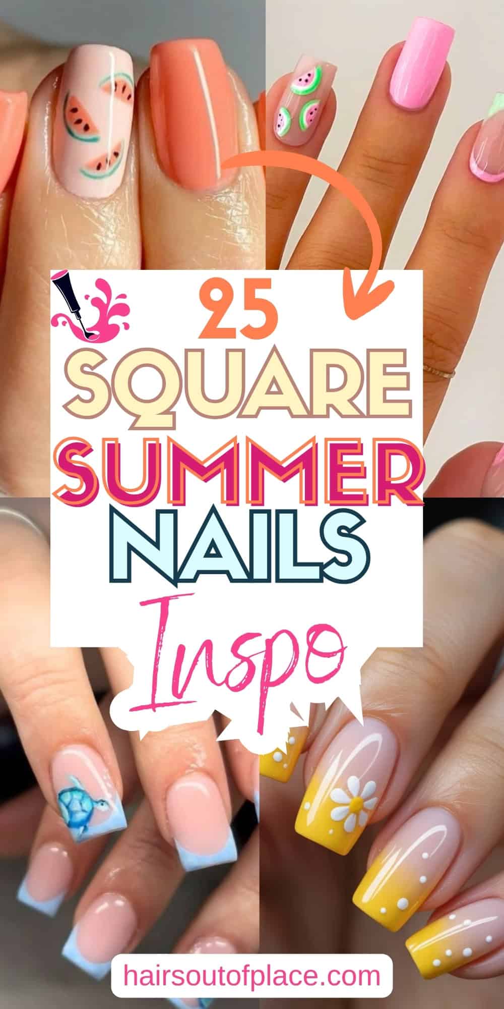 25 Square Summer Nails Pinterest pin