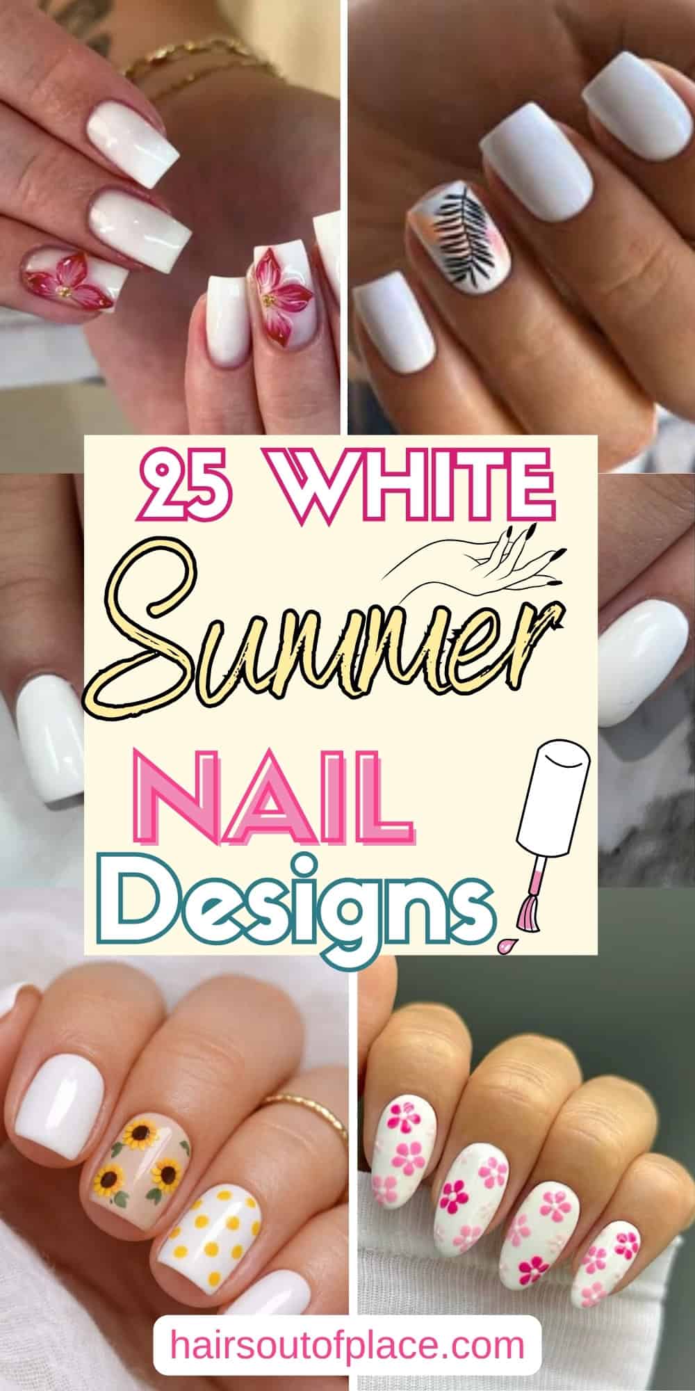 25 White Summer Nails Design Pinterest pin