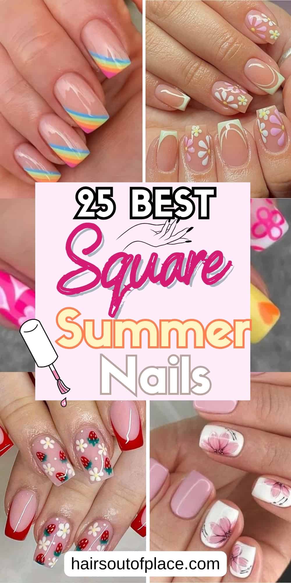 25 Square Summer Nails Pinterest pin