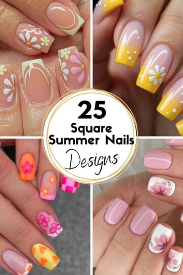 25 Square Summer Nails HOOP Collage Images