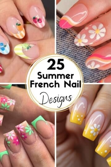 25 Summer French Nails Designs HOOP Collage Images