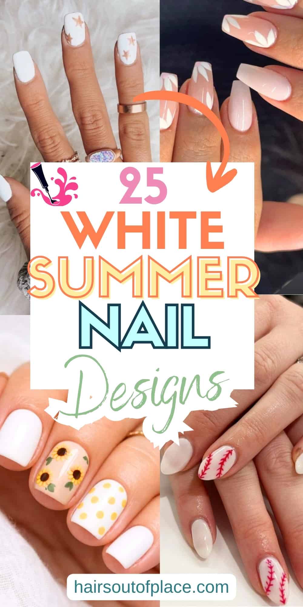 25 White Summer Nails Design Pinterest pin