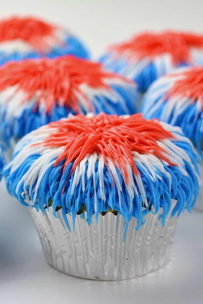 Easy Firework Cupcakes