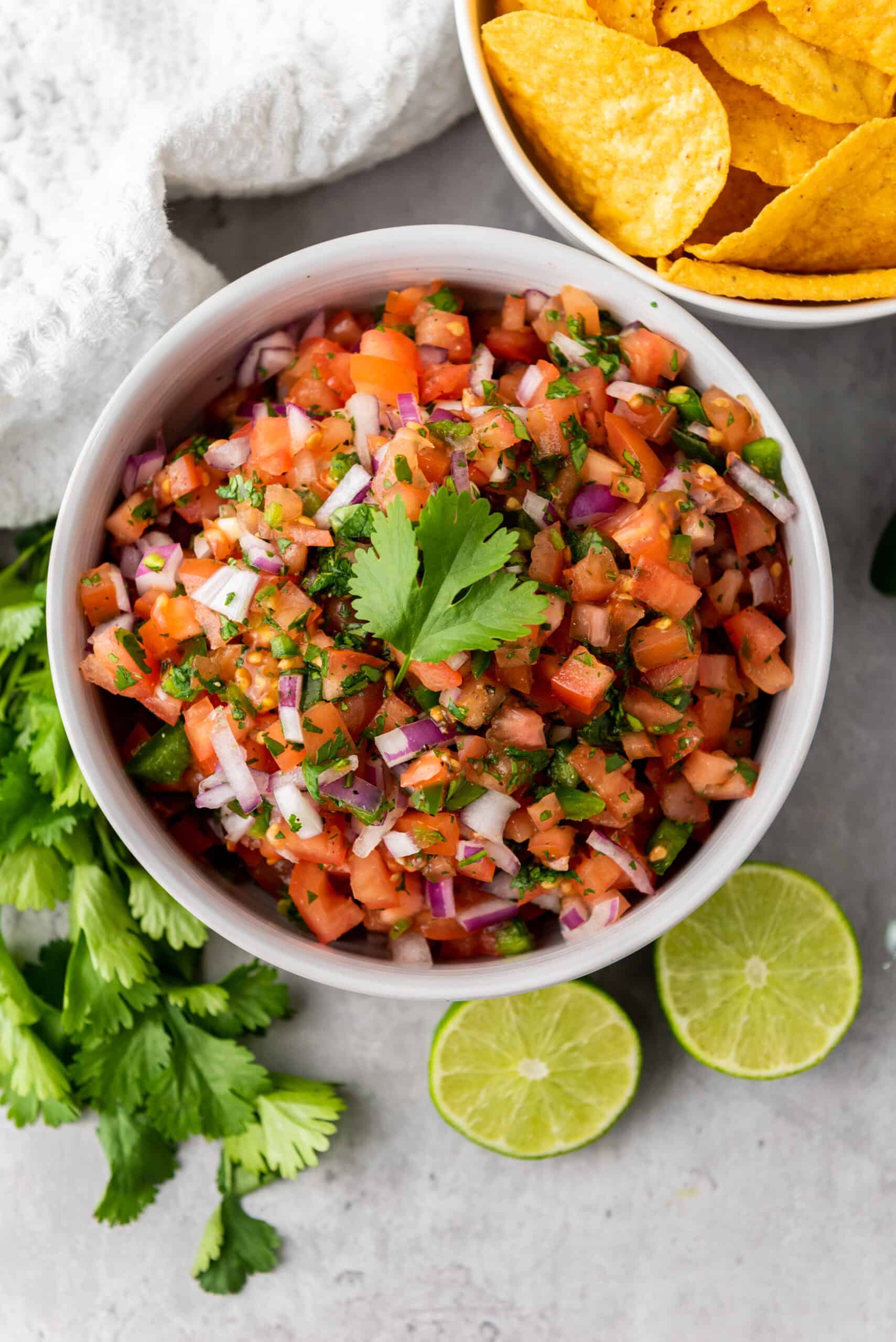 Fresh homemade salsa with chips.