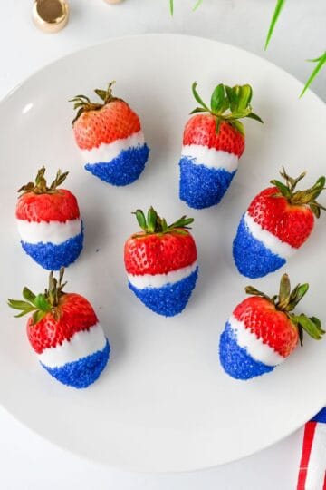 Red White and Blue Dipped Strawberries