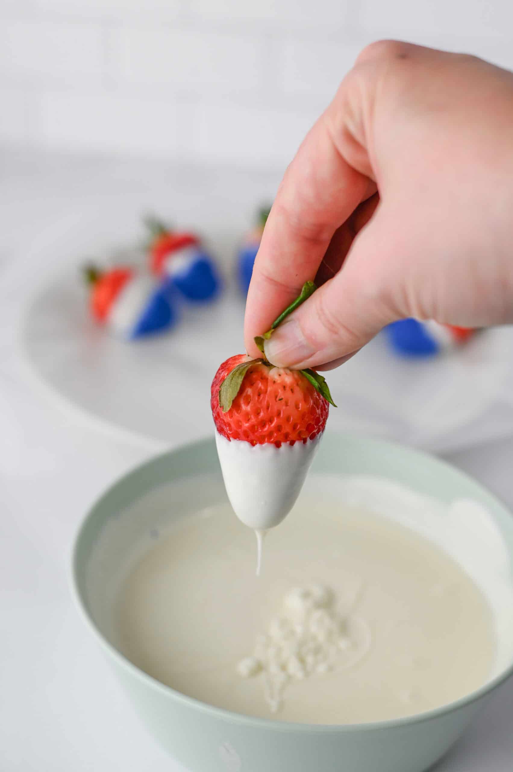 How to Make Red White and Blue Chocolate Covered Strawberries
