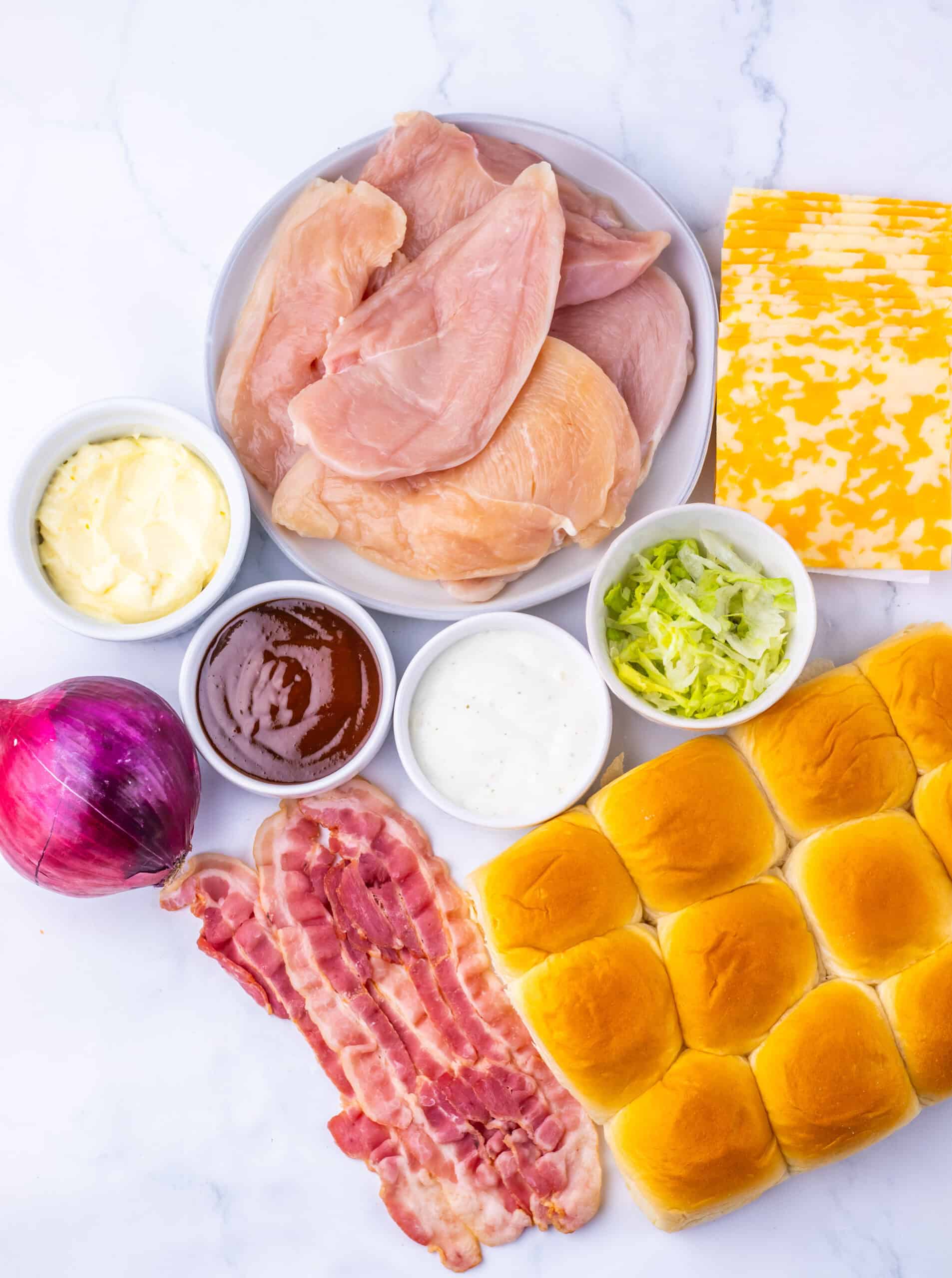 Loaded BBQ Chicken Sliders Ingredients