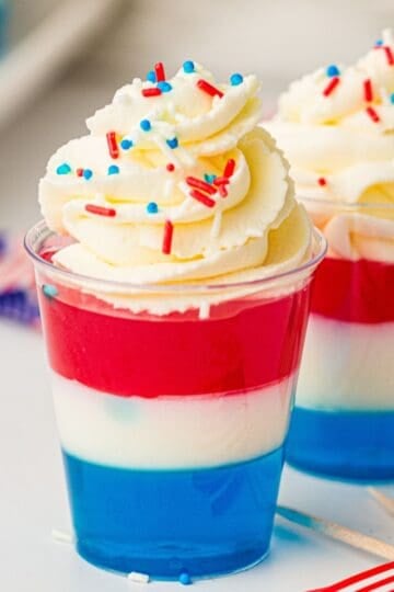 Red White and Blue Jello Cups