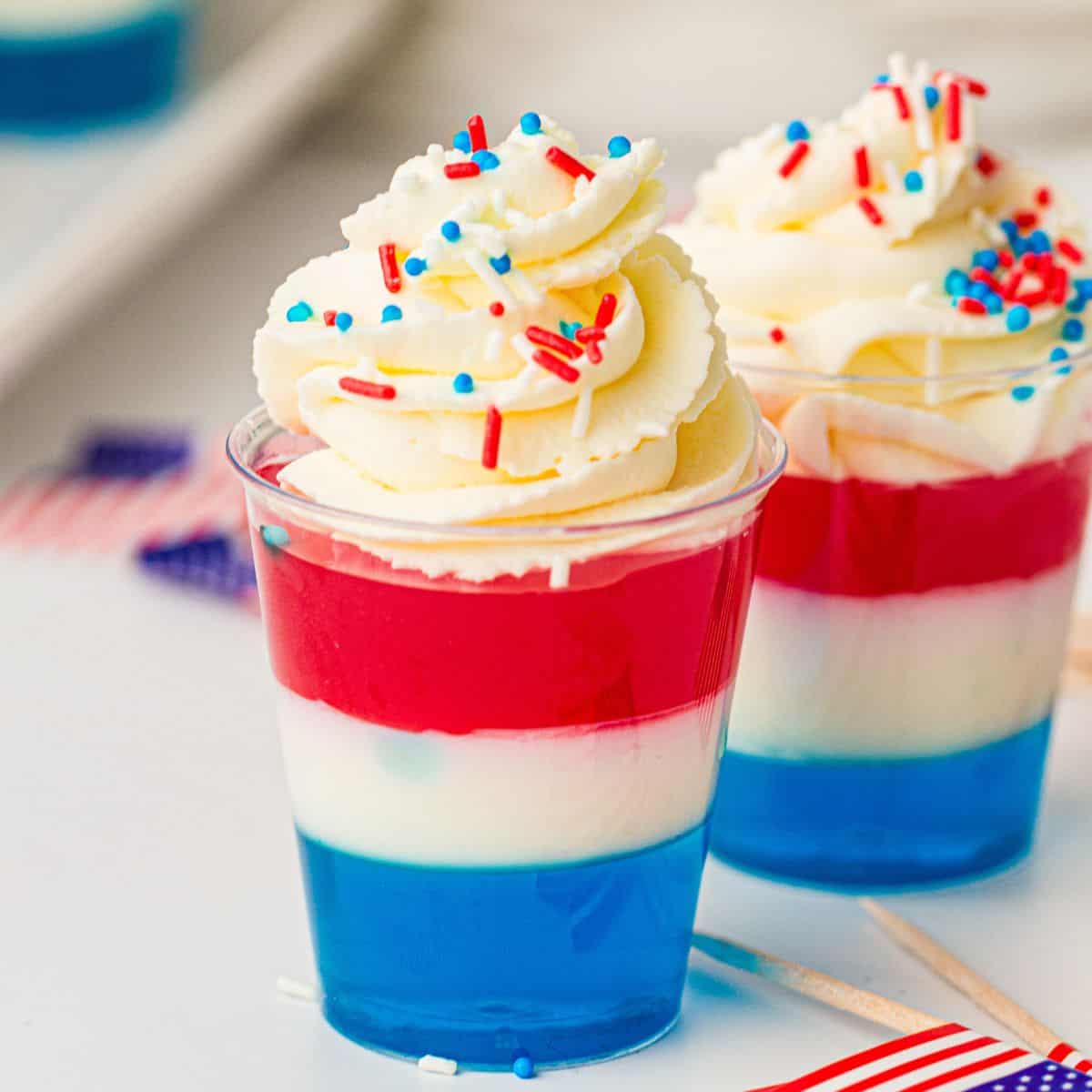 Red White and Blue Jello Cups