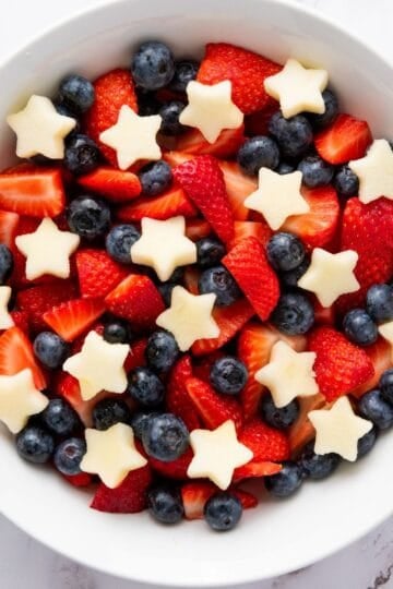 Simple Red White and Blue Fruit Salad