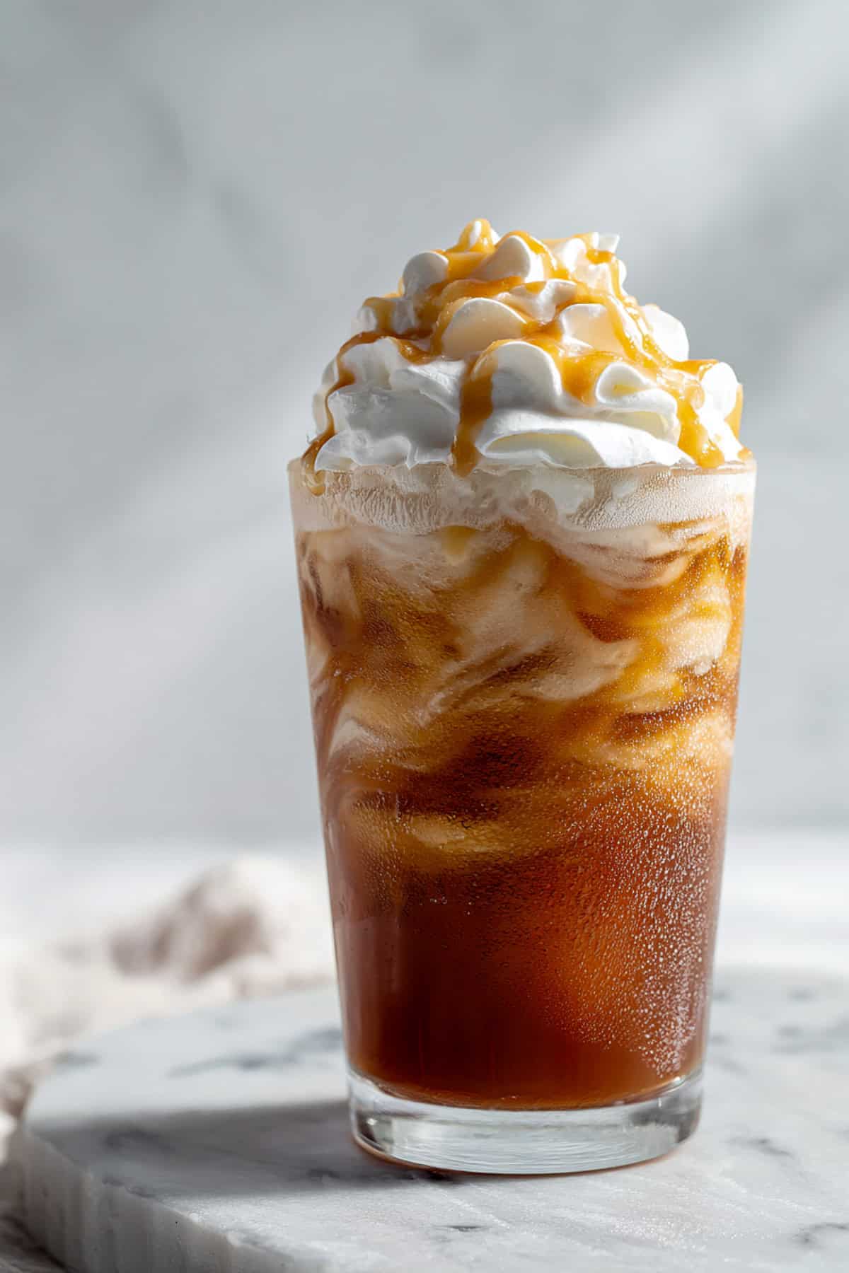 butterbeer dirty soda with dr pepper on a background