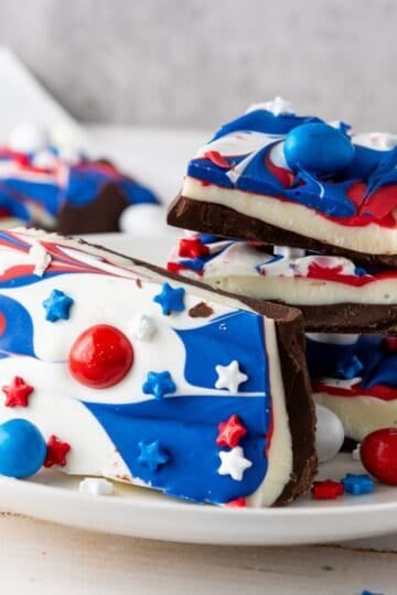 Red White and Blue Chocolate Bark