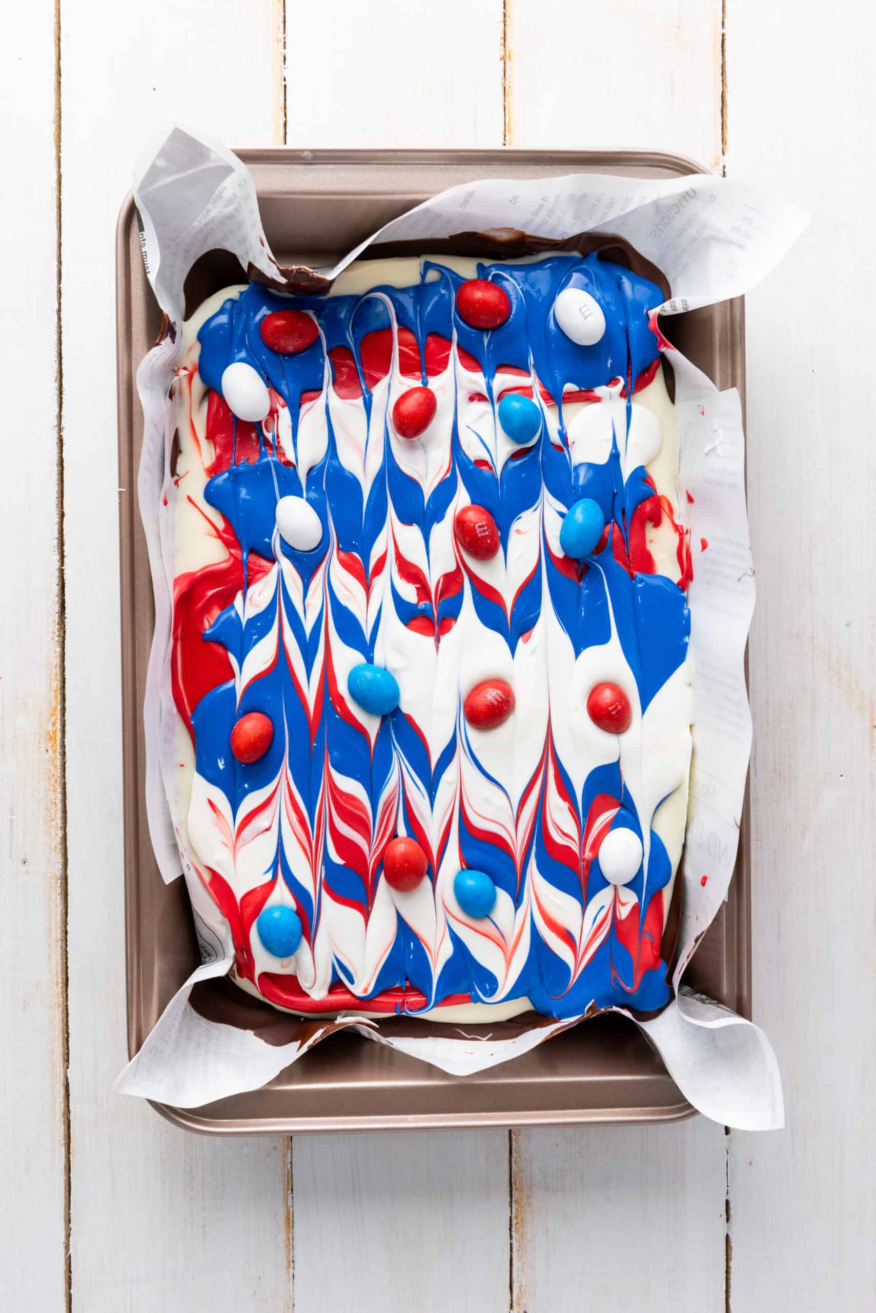 Red White and Blue Chocolate Bark Process 3