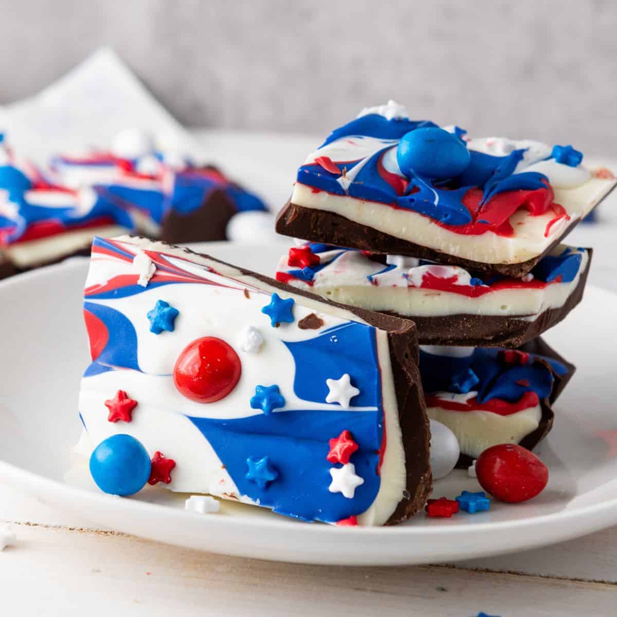 Red White and Blue Chocolate Bark