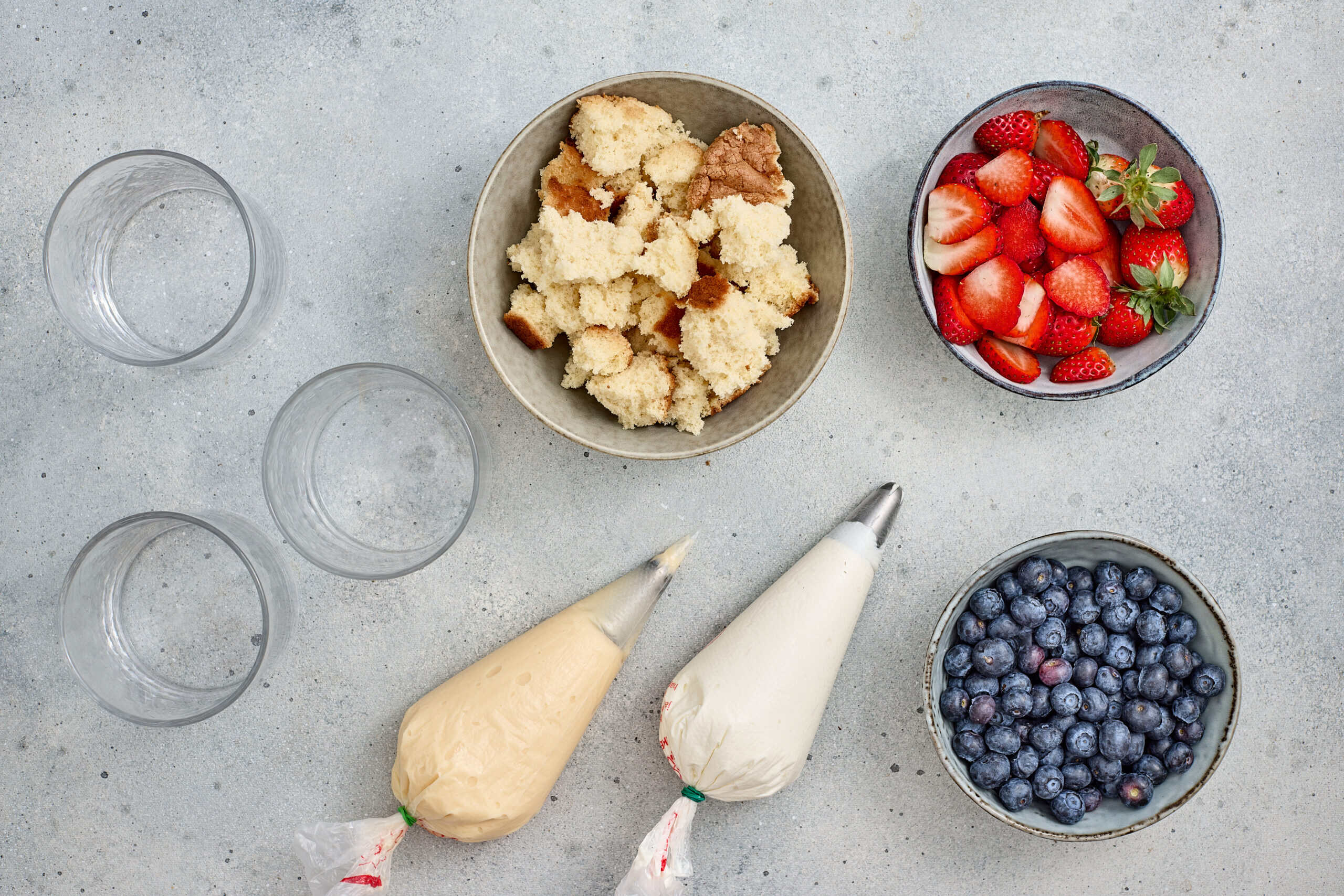 Red White and Blue Trifle Cups Ingredients
