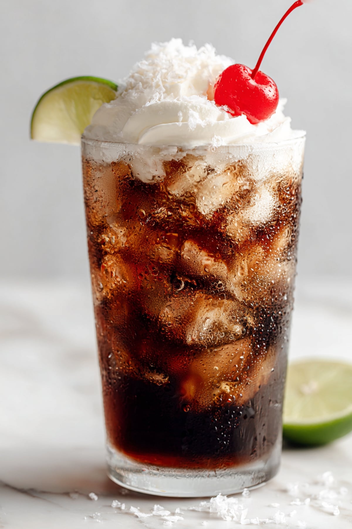 dirty sodas with dr pepper classic recipe with lime garnish