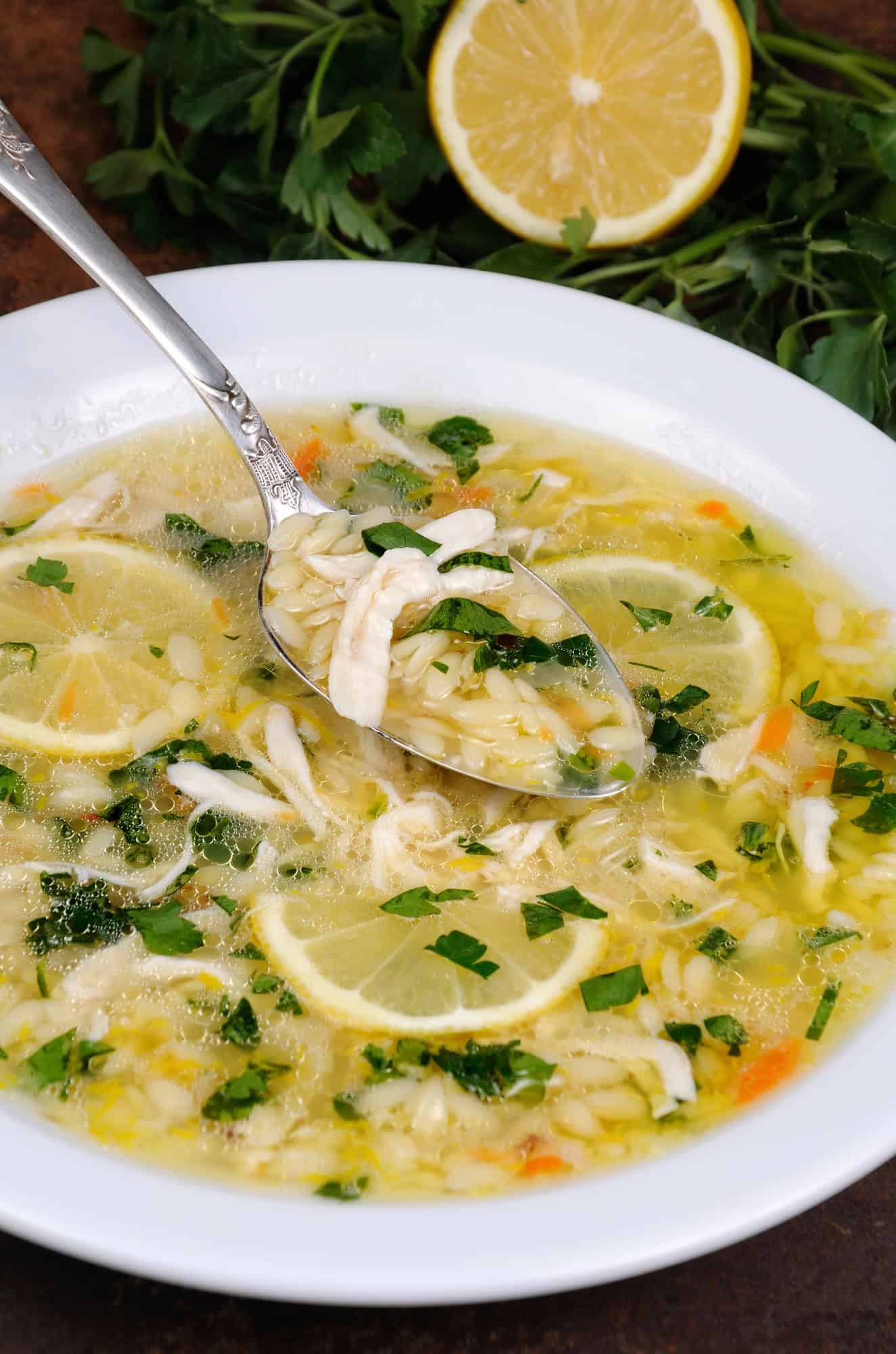 greek lemon chicken soup in a slow cooker
