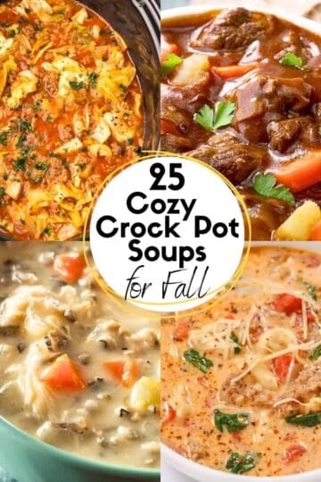 slow cooker fall soups collage of recipe ideas