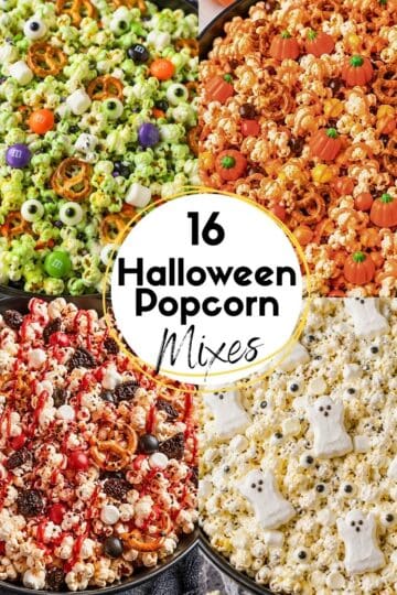 halloween popcorn ideas collage of recipes