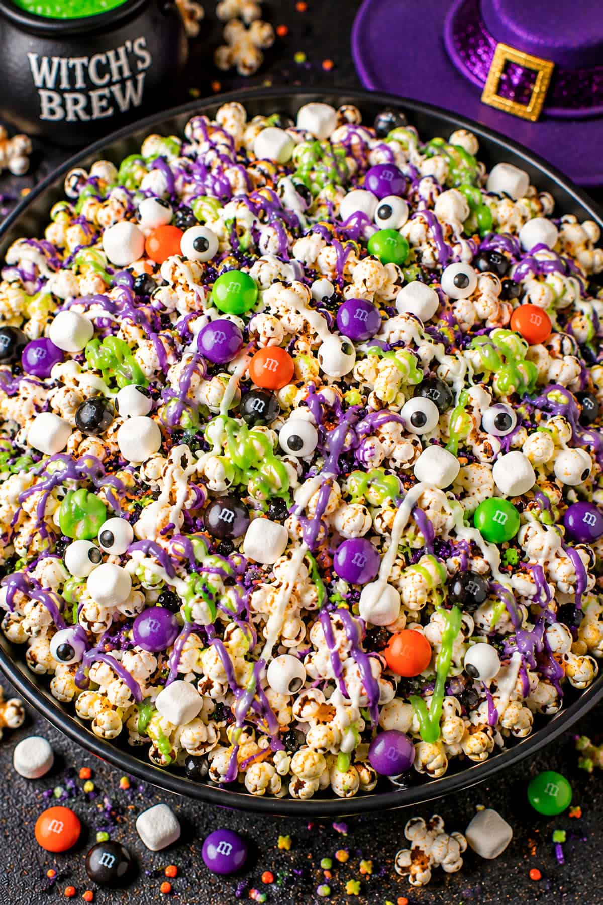 spooky witch halloween popcorn mix recipe