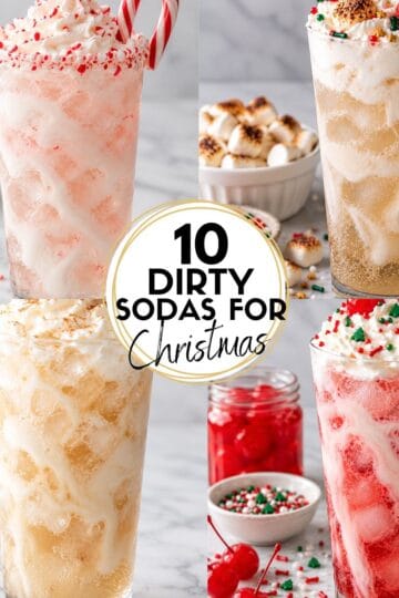 collage of dirty soda recipes for christmas