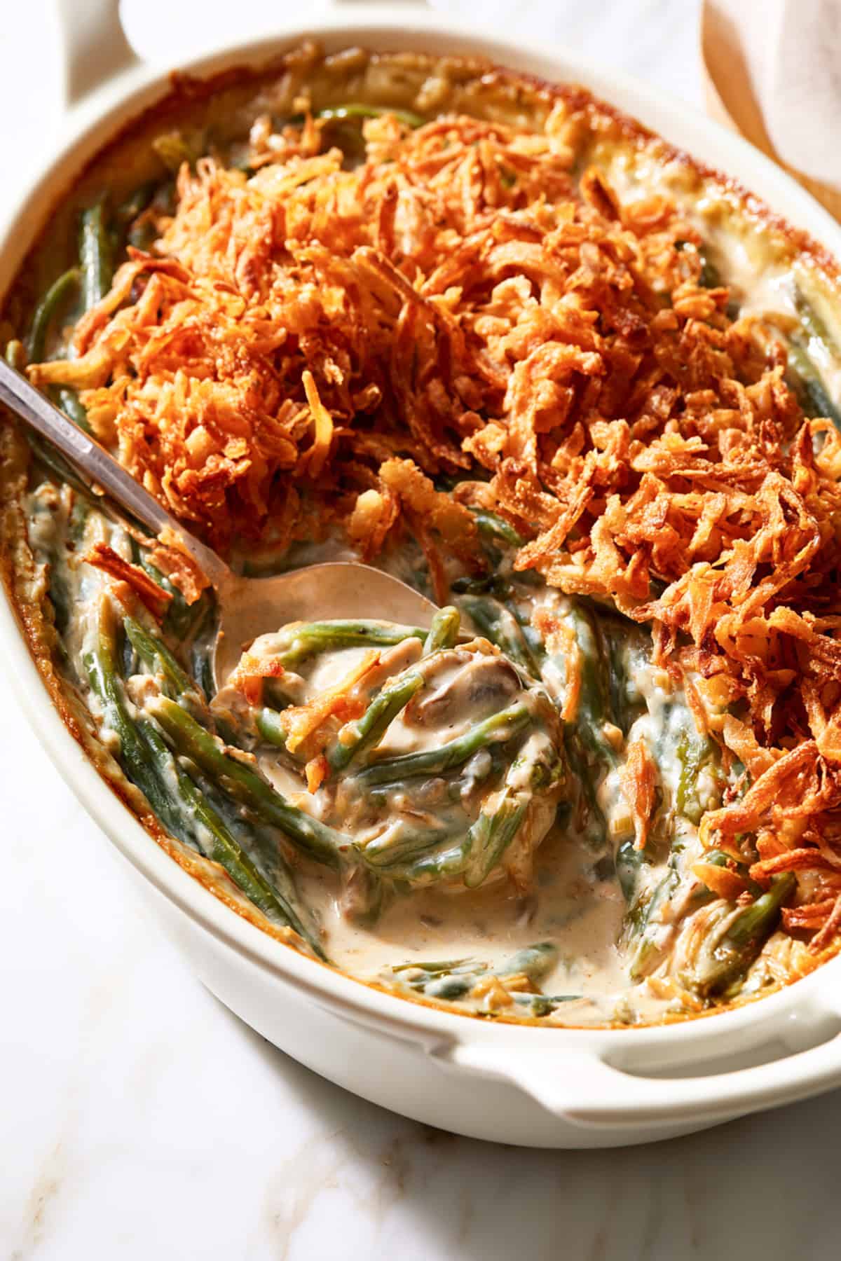 easy green bean casserole with soup for thanksgiving