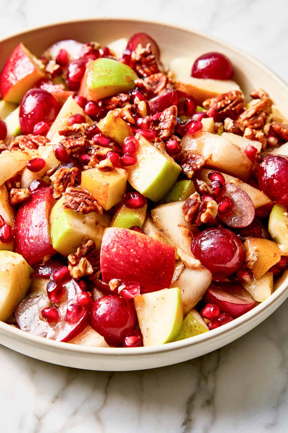 fall apple grape salad with nuts
